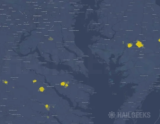Hail map for Lexington Park, MD