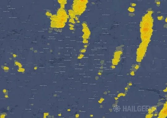 Hail map for Minneapolis, MN