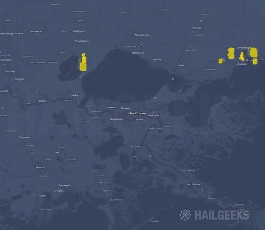 Hail map for New Orleans, LA