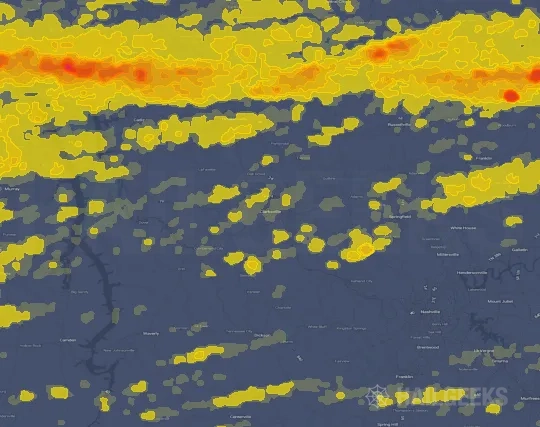 Hail map for Clarksville, TN