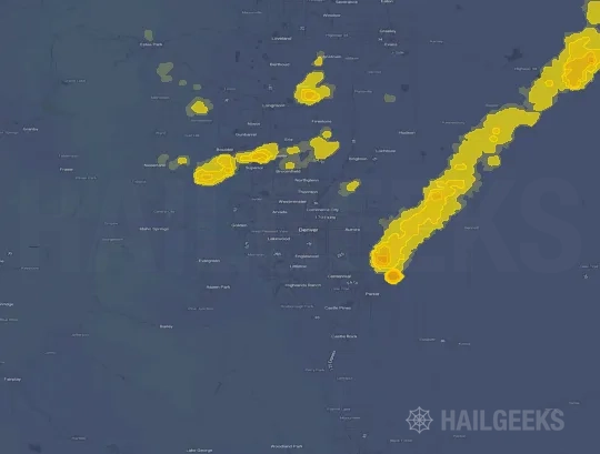 Hail map for Denver, CO