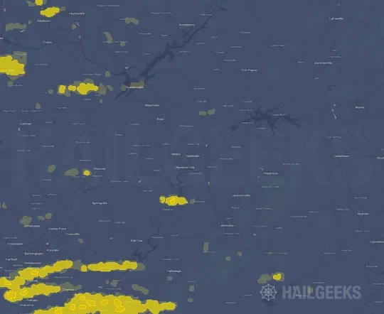 Hail map for Gadsden, AL