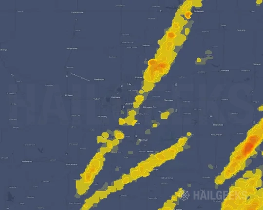 Hail map for Oklahoma City, OK
