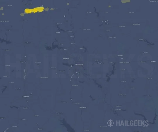 Hail map for Shreveport, LA