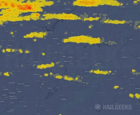 Hail map for Gadsden, AL