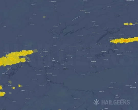 Hail map for Knoxville, TN