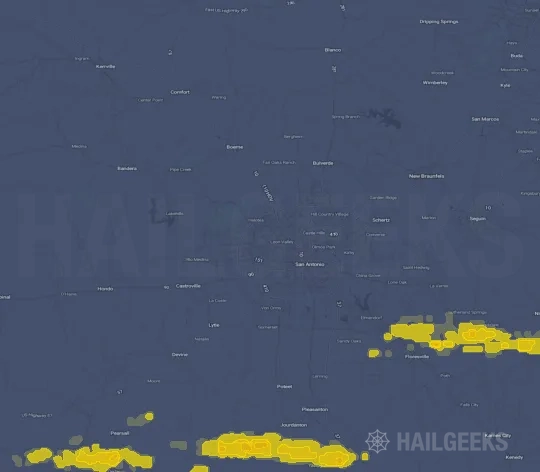 Hail map for San Antonio, TX