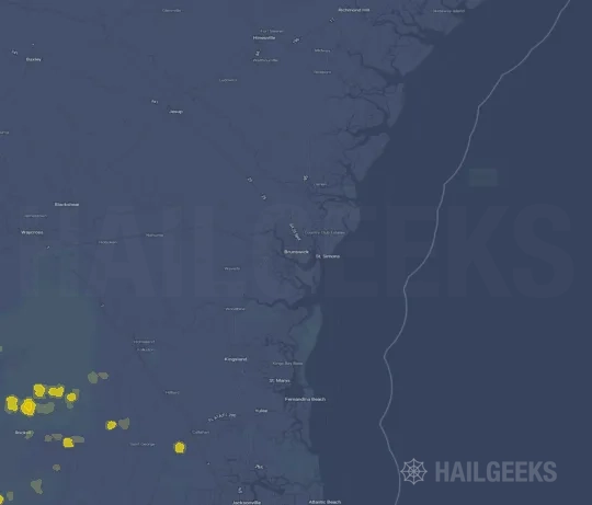 Hail map for Brunswick, GA