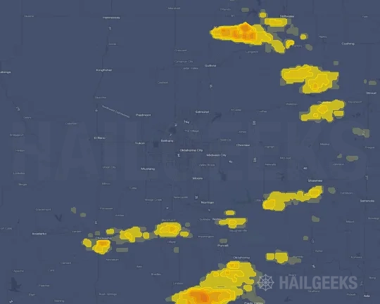 Hail map for Oklahoma City, OK