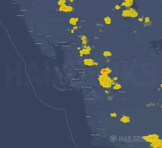 Hail map for Fort Myers, FL