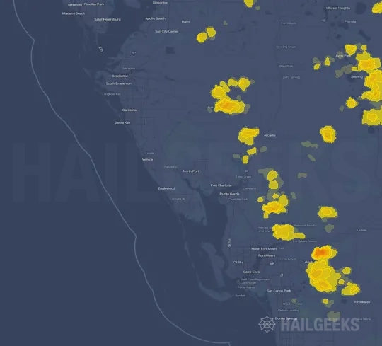 Hail map for North Port, FL