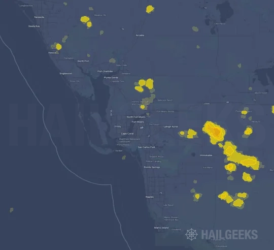 Hail map for Fort Myers, FL