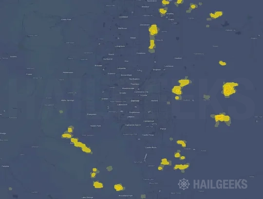Hail map for Denver, CO