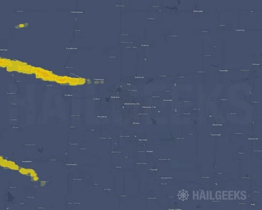 Hail map for Oklahoma City, OK