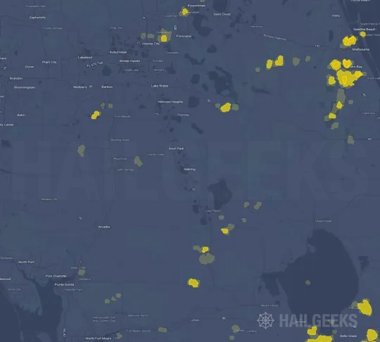 Hail map for Sebring, FL