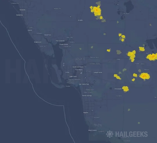 Hail map for Fort Myers, FL
