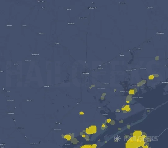 Hail map for Victoria, TX