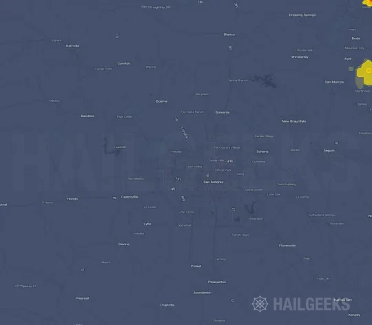 Hail map for San Antonio, TX
