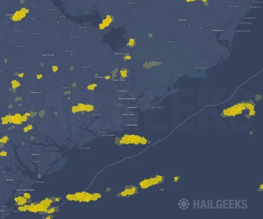 Hail map for Charleston, SC