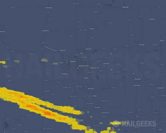Hail map for Oklahoma City, OK