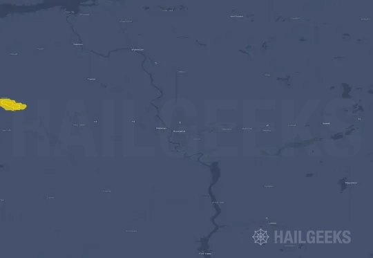 Hail map for Bismarck, ND