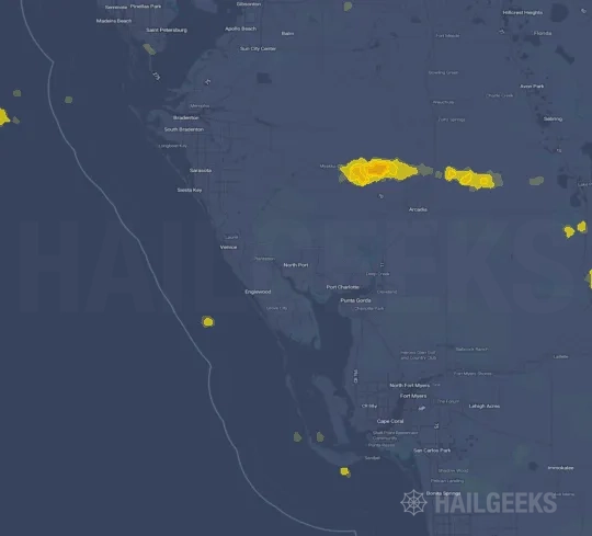 Hail map for North Port, FL
