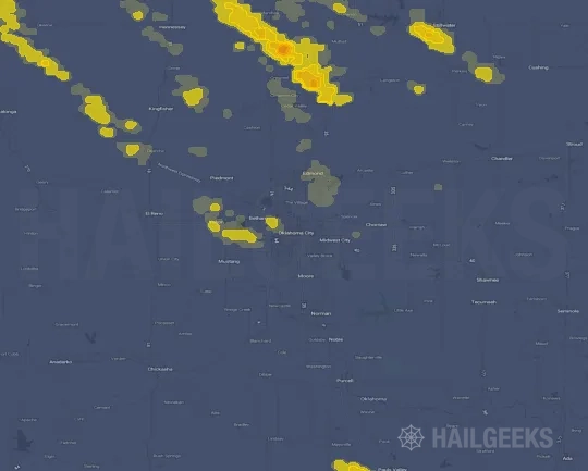 Hail map for Oklahoma City, OK