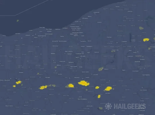 Hail map for Akron, OH