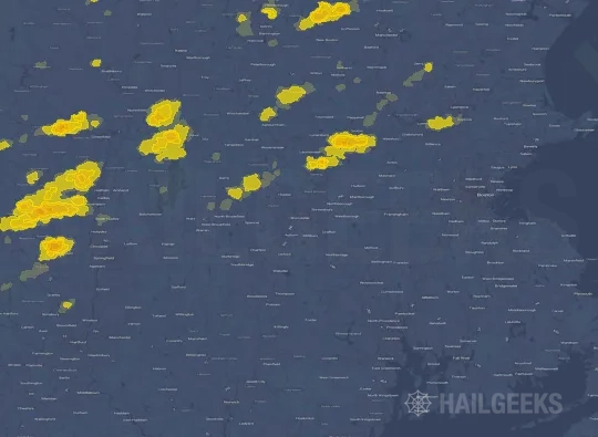 Hail map for Worcester, MA
