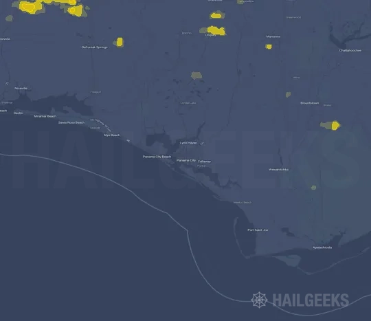 Hail map for Panama City, FL