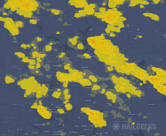 Hail map for Sherman, TX