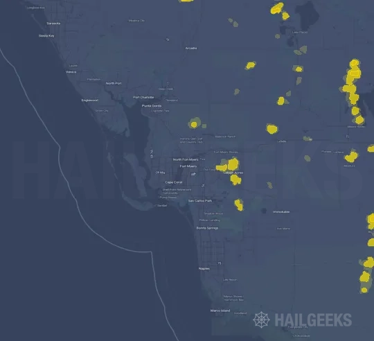 Hail map for Fort Myers, FL