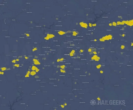 Hail map for Atlanta, GA