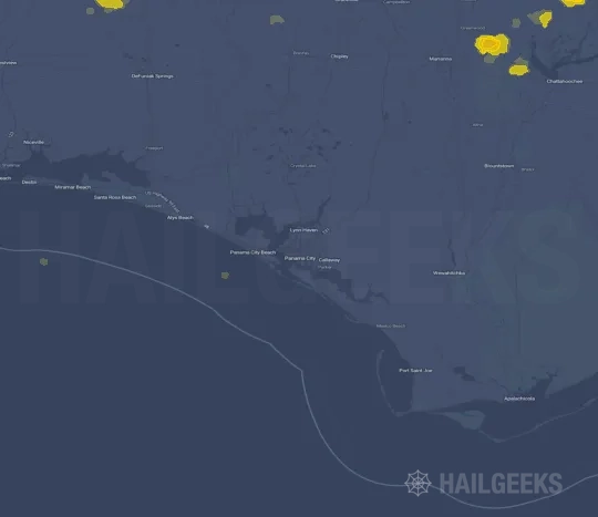 Hail map for Panama City, FL