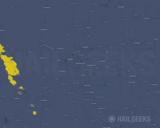 Hail map for Oklahoma City, OK