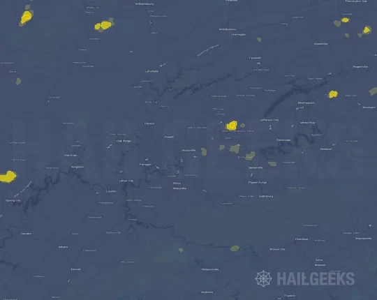 Hail map for Knoxville, TN