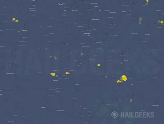 Hail map for Morgantown, WV