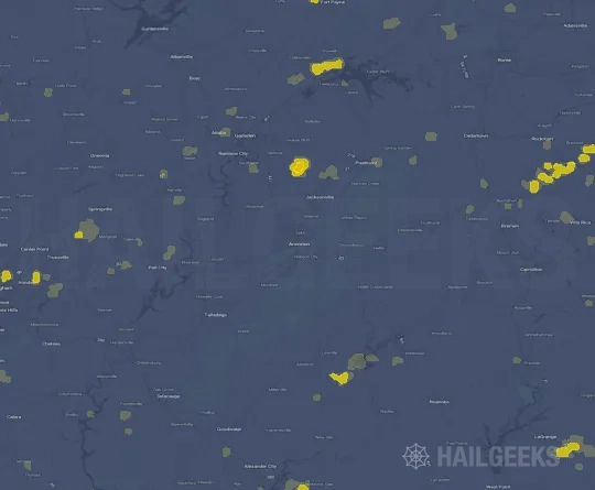 Hail map for Anniston, AL
