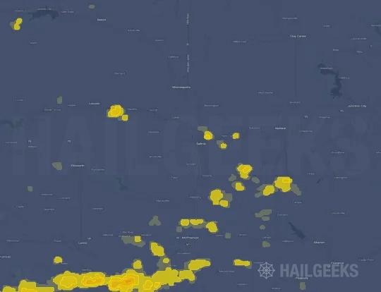 Hail map for Salina, KS