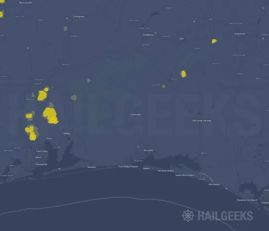 Hail map for Crestview, FL