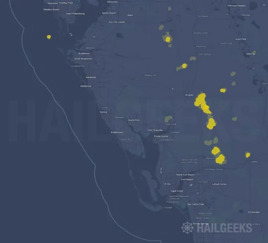 Hail map for North Port, FL