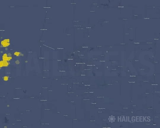Hail map for Oklahoma City, OK