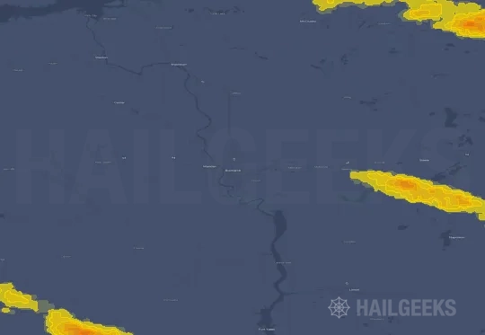 Hail map for Bismarck, ND