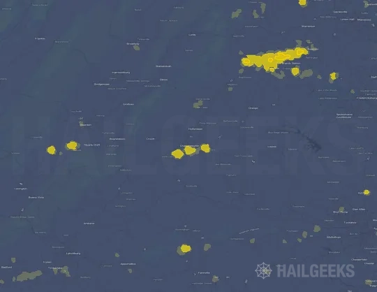 Hail map for Charlottesville, VA