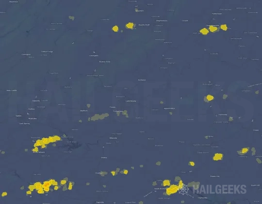 Hail map for Lynchburg, VA