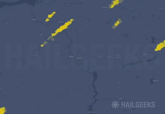 Hail map for Bismarck, ND