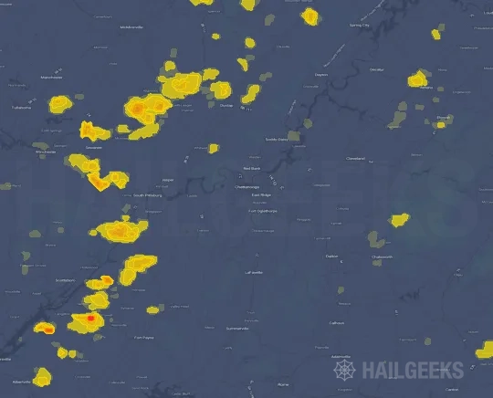 Hail map for Chattanooga, TN