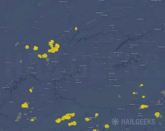 Hail map for Knoxville, TN