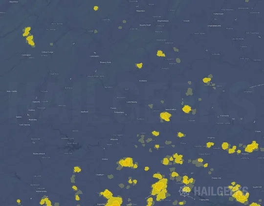 Hail map for Lynchburg, VA
