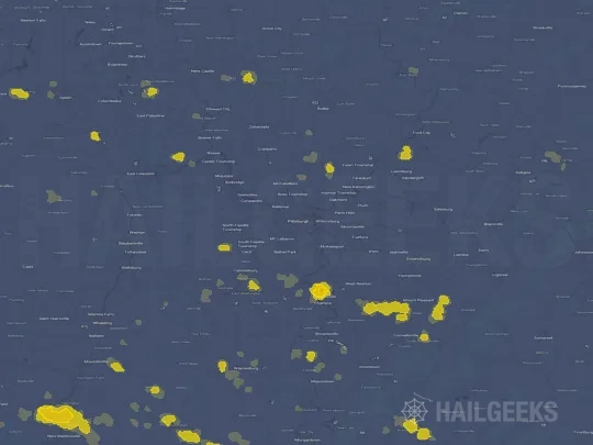 Hail map for Pittsburgh, PA